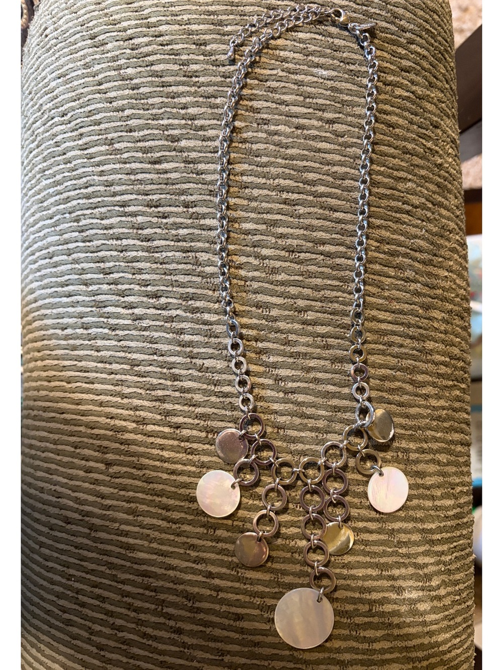 Lia Sophia Silver Disc Cascade Necklace